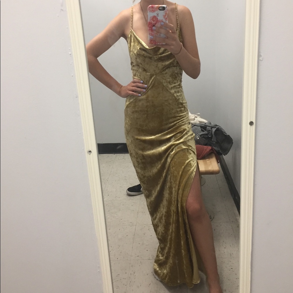 Forever 21 Gold Velvet Dress